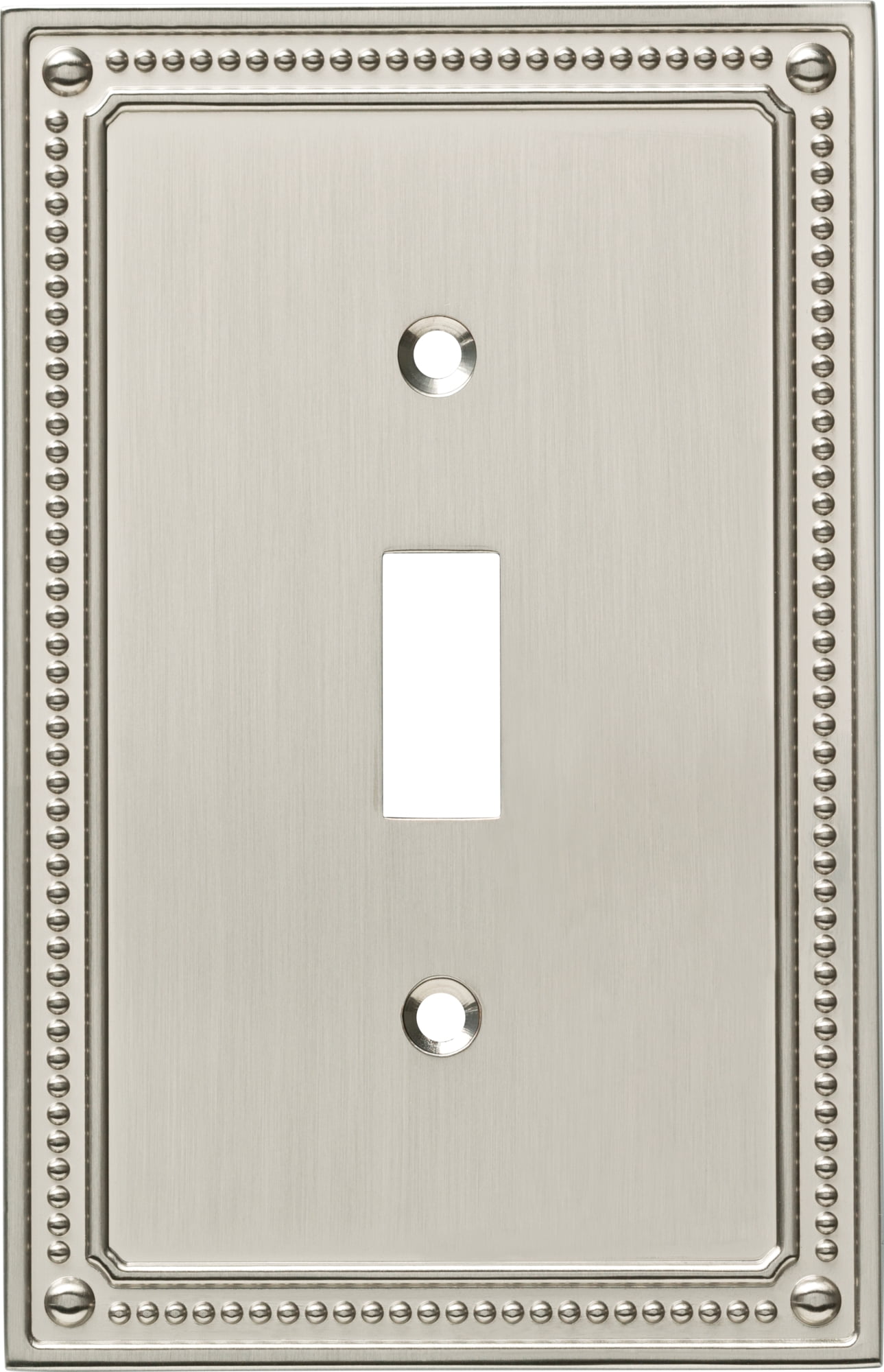 Satin Nickel Decorative Beaded Single Switch Wall Plate