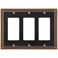 thumbnail image 1 of Franklin Brass W35067-VBC-C Classic Beaded Triple Decorator Wall Plate, Switch Plate & Cover - Bronze with Copper Highlights, 1 of 9