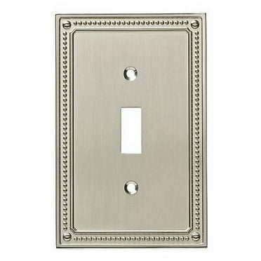 Franklin Brass Satin Nickel Classic Beaded Single Switch Cover Plate 3 Pack