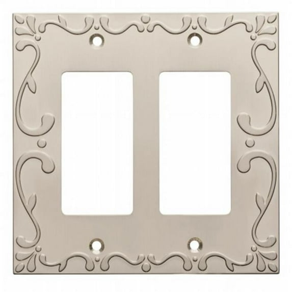Franklin Brass Classic Lace Double Rocker Wall Plate in Satin Nickel