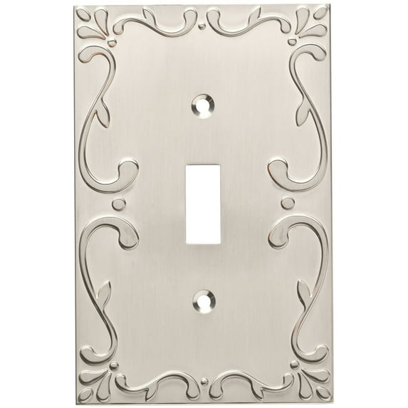 Franklin Brass Classic Lace (1-Pack) Decorative Light Switch Cover Wall Plate Wall Plate Brushed Nickel 1-Gang Wall Plate Switch/Toggle Plate Guards Electrical Outlet Covers W35070-SN-C