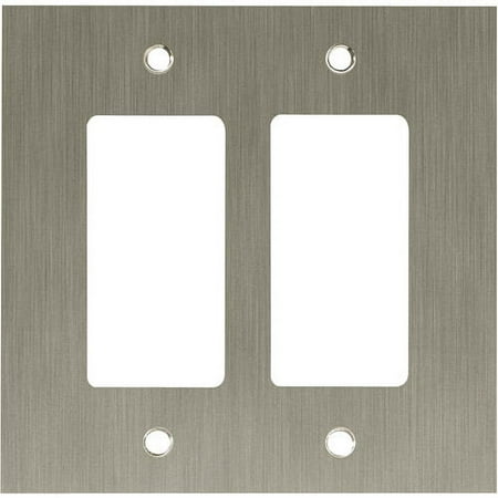 Franklin Brass Concave Double Decorator Wall Plate in Satin Nickel