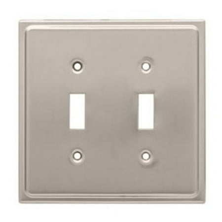 Franklin Brass Country Fair Double Switch Wall Plate in Satin Nickel