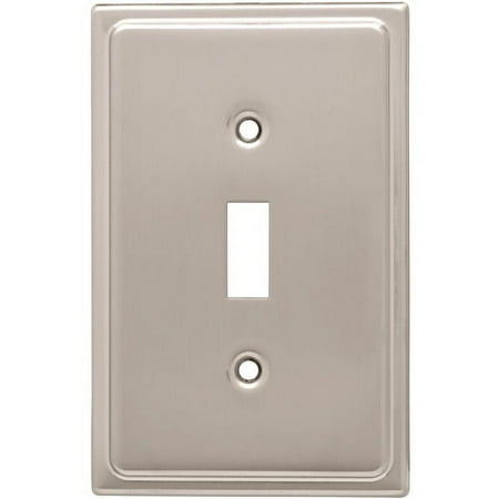 Brainerd 126364 Country Fair Single Switch Wall Plate, Satin Nickel - 1 Pack