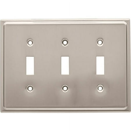 Franklin Brass Country Fair Triple Switch Wall Plate in Satin Nickel