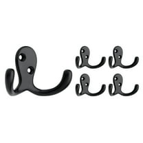 Franklin Brass Double Prong Robe Hook in Flat Black, 5 pack