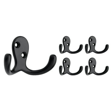 Franklin Brass Double Prong Robe Hook in Flat Black, 5 pack