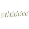 thumbnail image 1 of Franklin Brass FBHDCH6-WSE-R, 27" Hook Rail / Rack, with 6 Heavy Duty Coat and Hat Hooks, in White & Satin Nickel, 1 of 9
