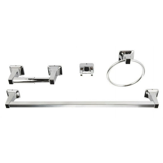 Franklin Brass Futura 4 -Piece Bath Hardware Set with Mounting Hardware in Chrome, Polished Chrome