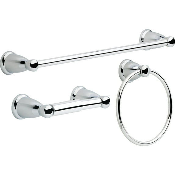 franklin brass kinla 3-piece bath hardware towel bar accessory set, polished chrome