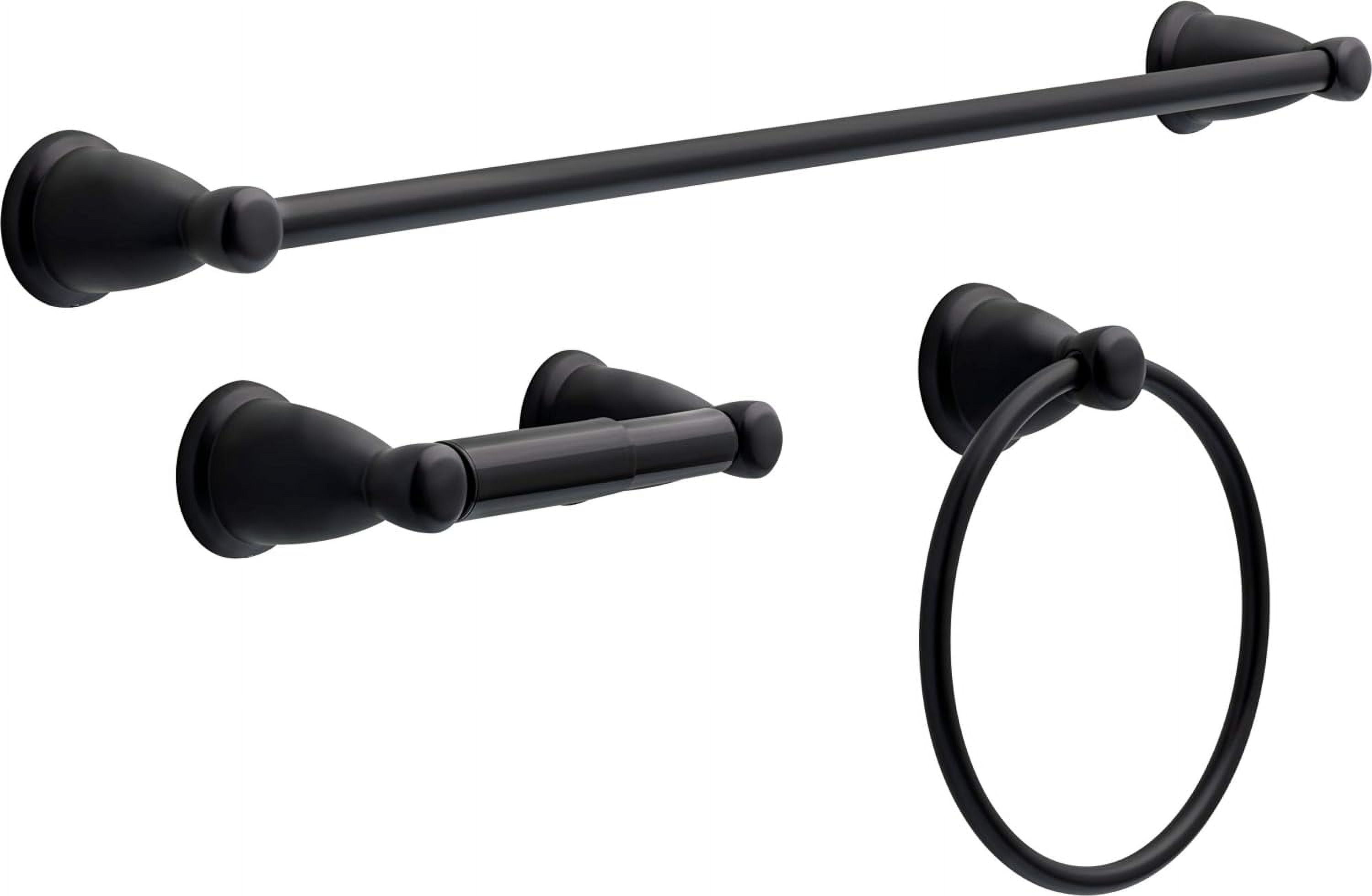 Matte Black Metal Wall Mounted Bathroom Accessory Set