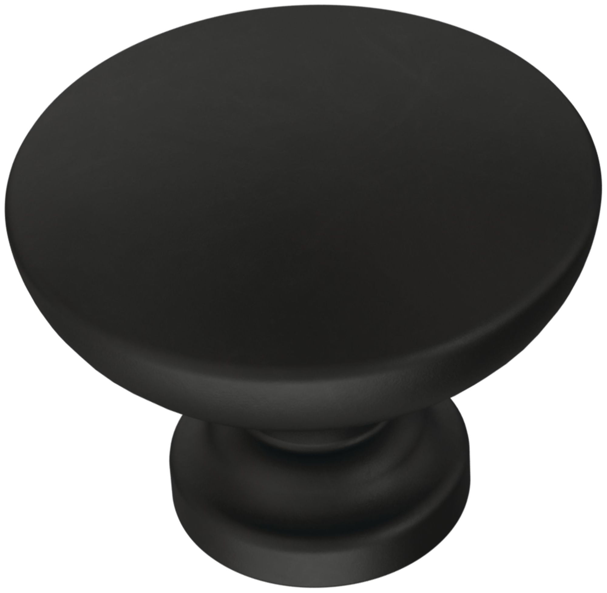 Matte Black Round Brass Cabinet Knob Set