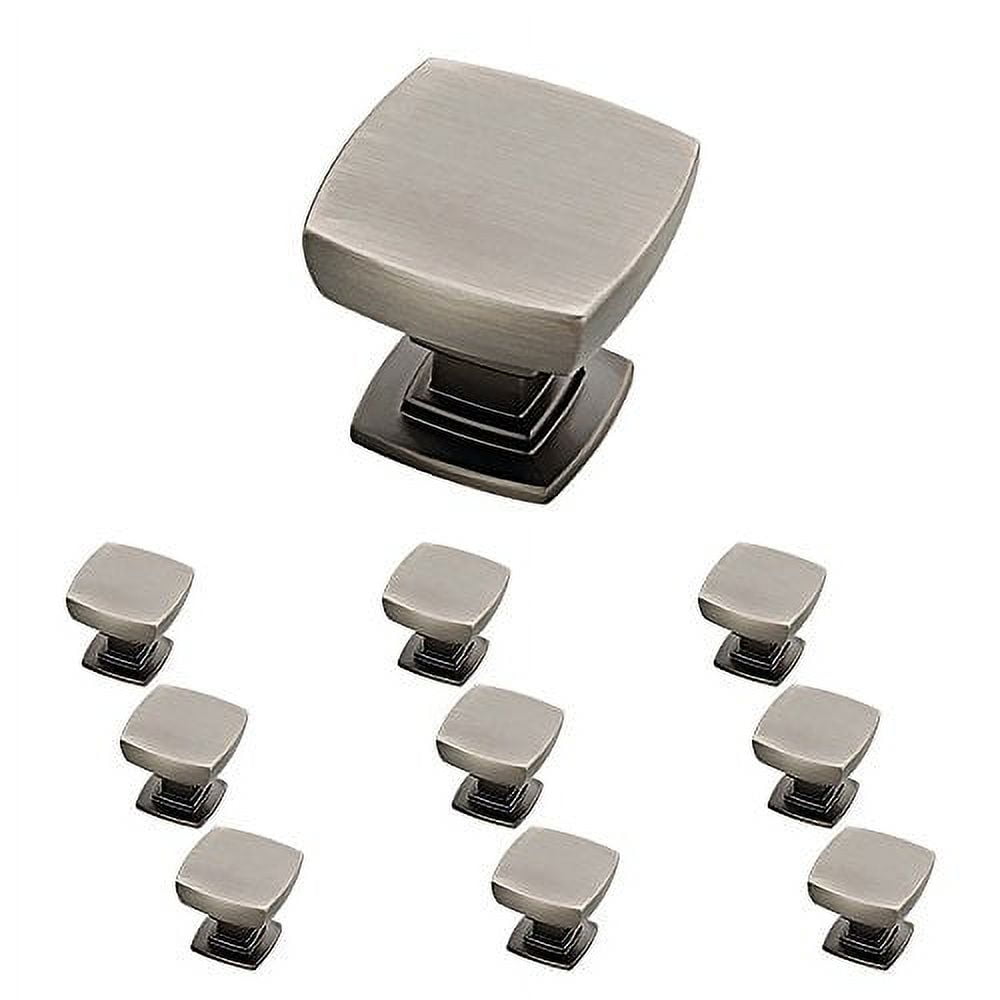 Heirloom Silver Square Cabinet Knobs with Mounting Hardware