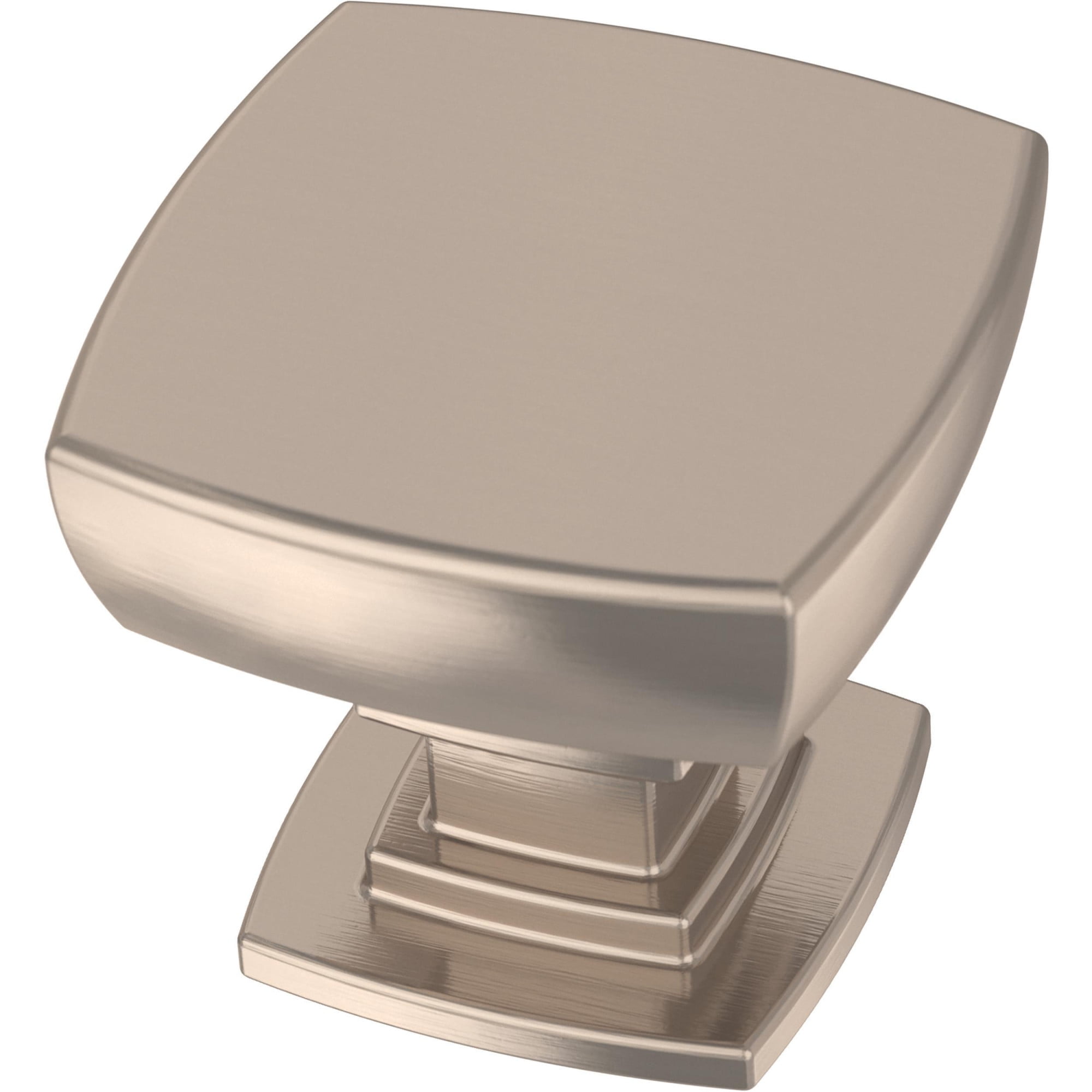Brushed Nickel Square Brass Cabinet Knob Set