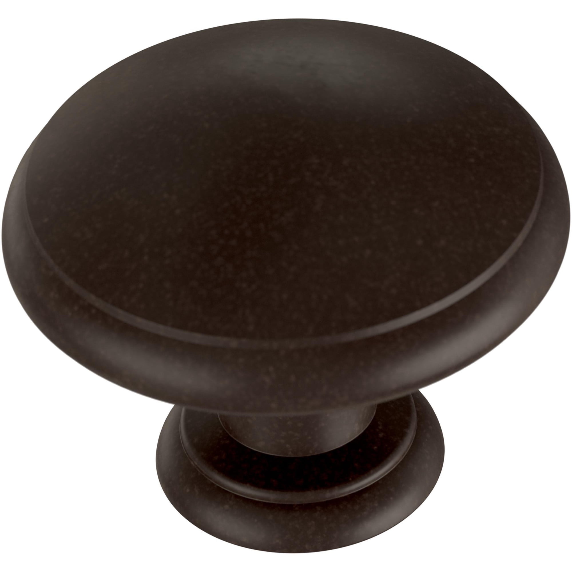 Deep Bronze Round Ring Cabinet Knob Set with Brass Hardware