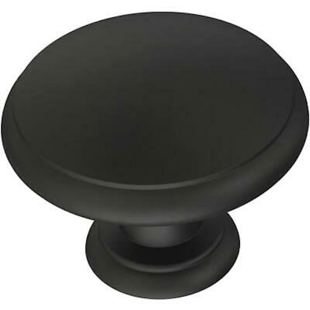 Matte Black Brass Round Drawer Knobs with Mounting Hardware
