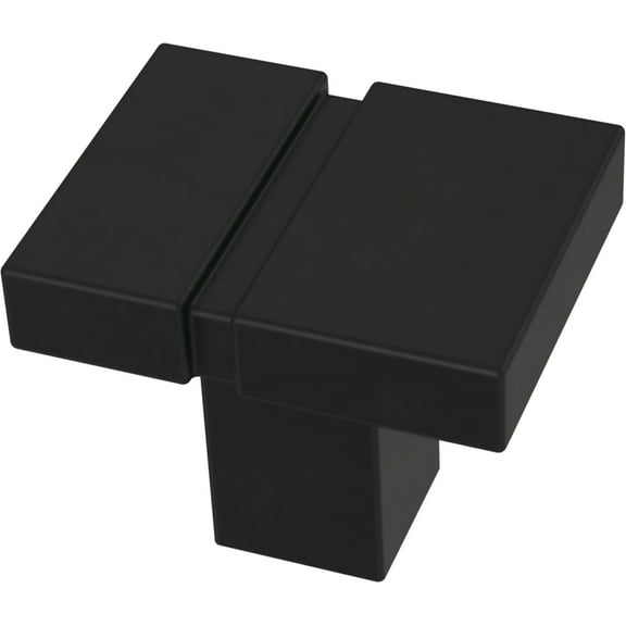Franklin Brass P40825K-FB-C Asymmetric Notched Kitchen or Furniture Cabinet Hardware Drawer Handle Knob, 1-1/4-Inch (32mm), Flat Black, 10-Pack