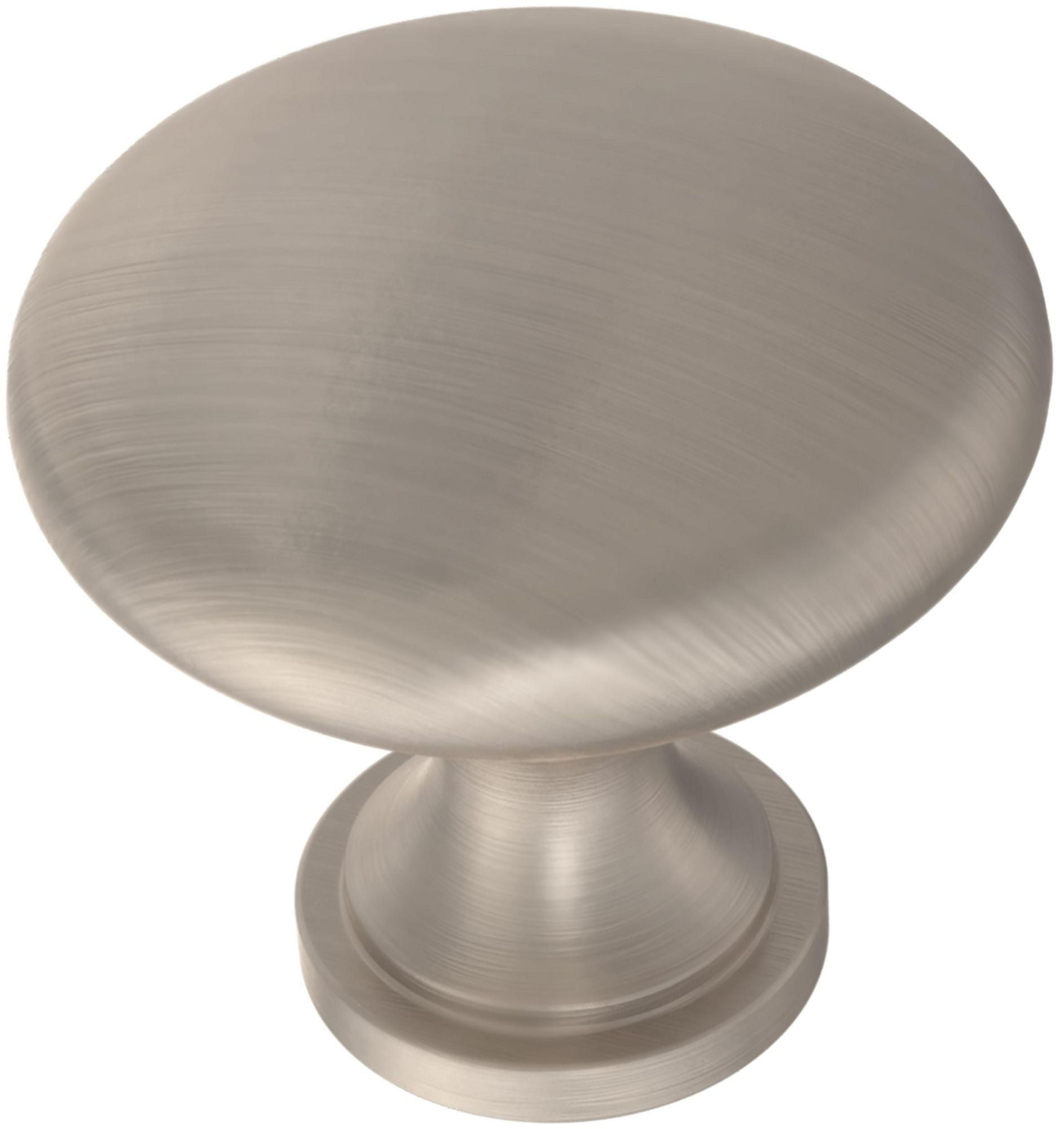 Satin Nickel Round Antimicrobial Cabinet Knob with Mounting Hardware