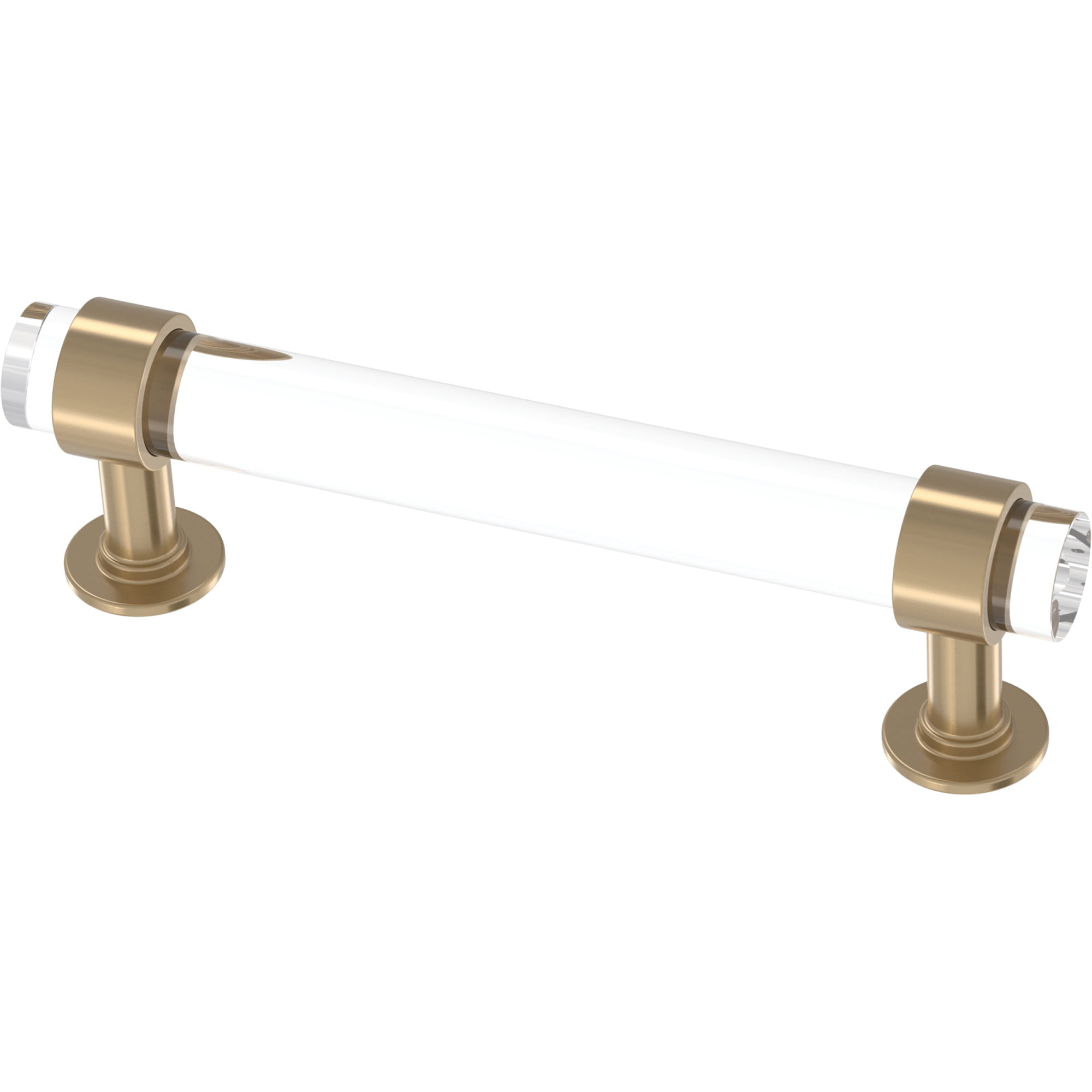 Champagne Bronze and Clear Acrylic Bar Cabinet Pulls Set of 5