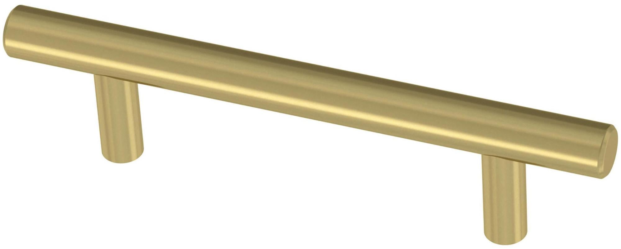 Satin Gold Modern Brass Bar Cabinet Pulls with Mounting Hardware