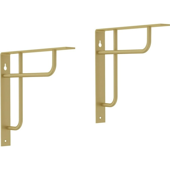Franklin Brass Painted Brushed Brass Art Deco Decorative Shelf Bracket (2-Pack)