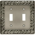 thumbnail image 1 of Franklin Brass Paisley Wall Plate, Brushed Satin Pewter Double Switch Cover Switch Cover, 1-Pack, 64039, 1 of 8