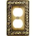 thumbnail image 1 of franklin brass 64045 paisley single duplex outlet wall plate/switch plate/cover, tumbled antique brass, 1 of 8