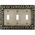 thumbnail image 1 of Franklin Brass Paisley Wall Plate, Brushed Satin Pewter Triple Triple Switch Switch Cover, 1-Pack, 64054, 1 of 8