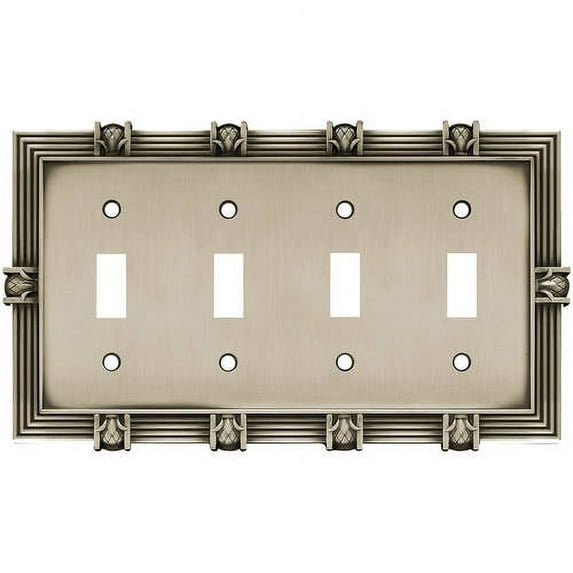 Franklin Brass Pineapple Quad Switch Wall Plate, Available in Multiple Colors