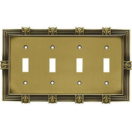 Franklin Brass Pineapple Quad Switch Wall Plate, Available in Multiple Colors