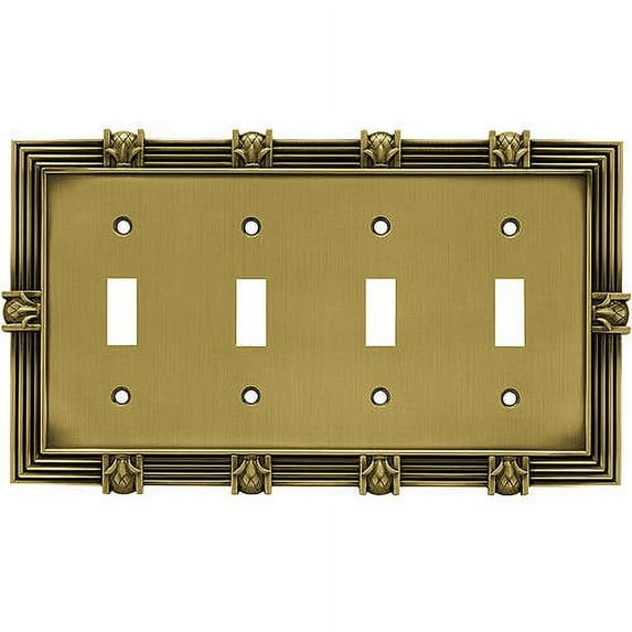 Franklin Brass Pineapple Quad Switch Wall Plate, Available in Multiple Colors