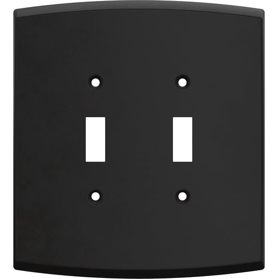 Franklin Brass Soft Arch (3-Pack) Decorative Light Switch Cover Matte Black 2-Gang Wall Plate Double Switch/Toggle Plate Covers Electrical Outlet Covers W35894K-FB-CP
