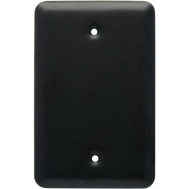 Franklin Brass Stamped Round Single Blank Wall Plate in Flat Black