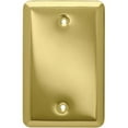 Franklin Brass Stamped Round Single Blank Wall Plate in Polished Brass