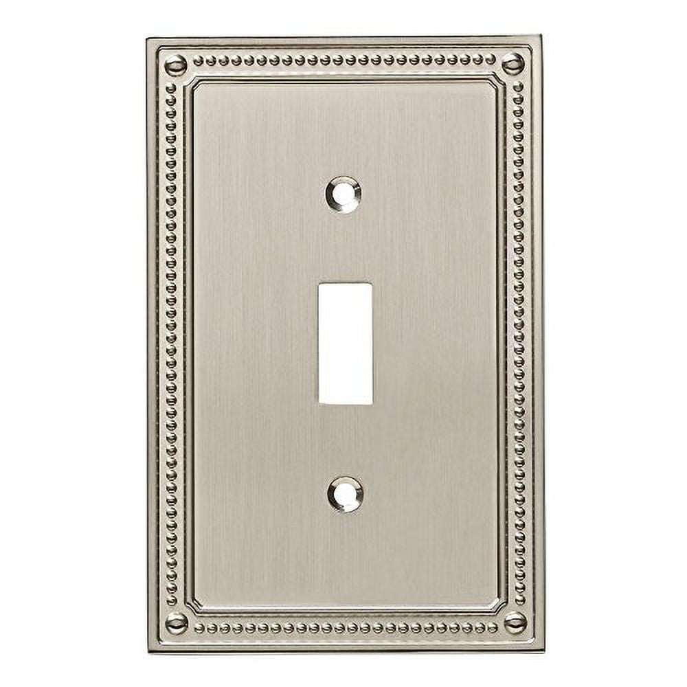 Satin Nickel Decorative Beaded Single Switch Wall Plate