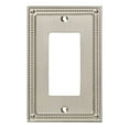 thumbnail image 1 of Franklin Brass Classic Beaded (1-Pack) Decorative Light Switch Cover Brushed Nickel 1-Gang Decorator/Rocker Wall Plate Single Electrical Outlet Guard W35060-SN-C, 1 of 8