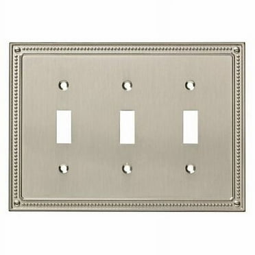 Franklin Brass W35066-C Classic Beaded Triple Toggle Switch Wall Plate - Nickel
