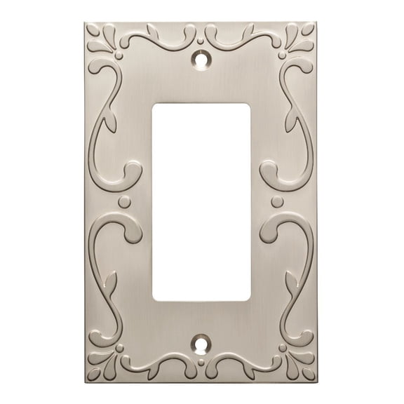 Franklin Brass Classic Lace (1-Pack) Decorative Light Switch Cover Brushed Nickel 1-Gang Decorator/Rocker Wall Plate Electrical Outlet Guard W35072-SN-C