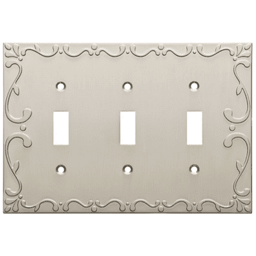 Franklin Brass W35078-SN Classic Lace Satin Nickel Triple Switch Wall Plate Cover