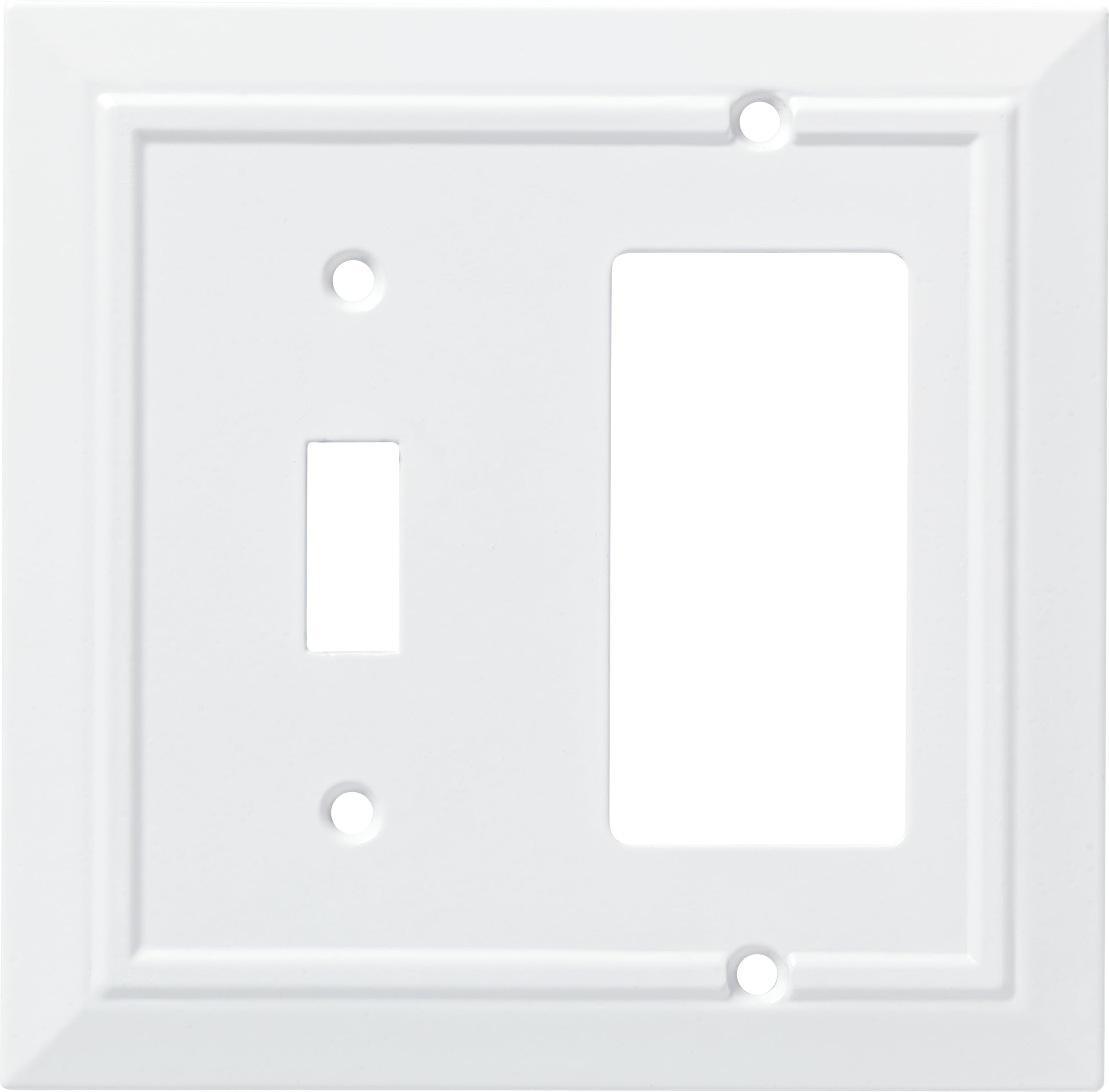 Franklin Brass Classic Architecture (1-Pack) Decorative Light Switch Covers Combination Pure White Toggle, Decorator/Rocker Combo | Wall Plate Outlet Cover Switch Plates W35246-PW-C