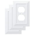thumbnail image 1 of Franklin Brass W35266V-PW-C Classic Beadboard Single Duplex Wall Plate, 3-Pack, 3 Count, 1 of 8