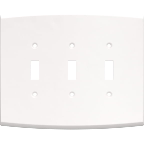 Franklin Brass Soft Arch (2-Pack) Decorative Light Switch Covers Wall Plate Pure White 3-Gang Oversized Wall Plate Switch/Toggle Plate Guards Electrical Outlet Covers W35899K-PW-CP