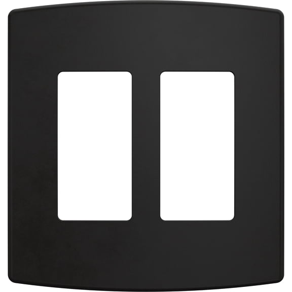 Franklin Brass Soft Modern (3-Pack) Decorative Light Switch Cover Matte Black 2-Gang Concealed Mount Screwless Decorator/Rocker Wall Plate Double Switch Plate Cover Outlet Covers W42472K-FB-CP