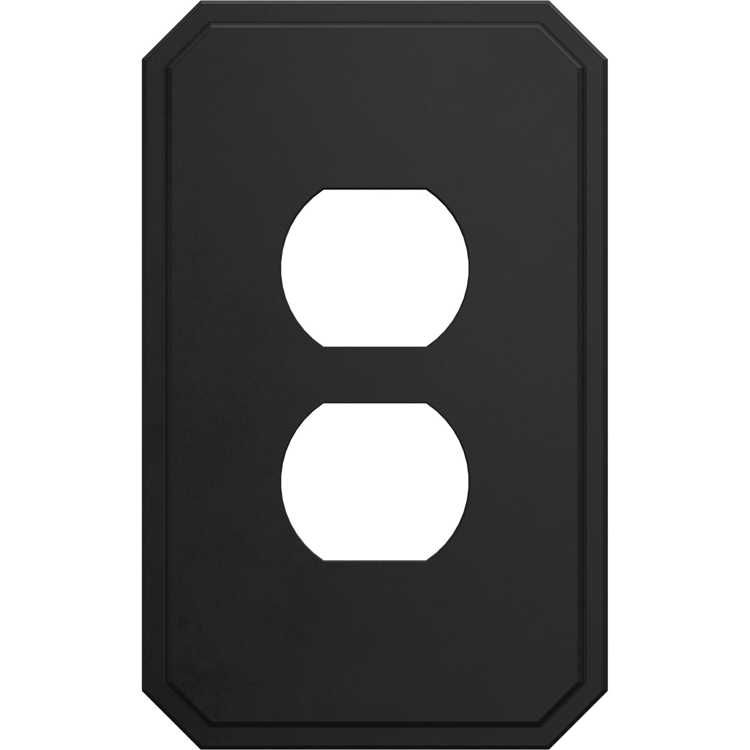 Franklin Brass Stepped Geometric (3-Pack) Outlet Covers Matte Black 1 ...