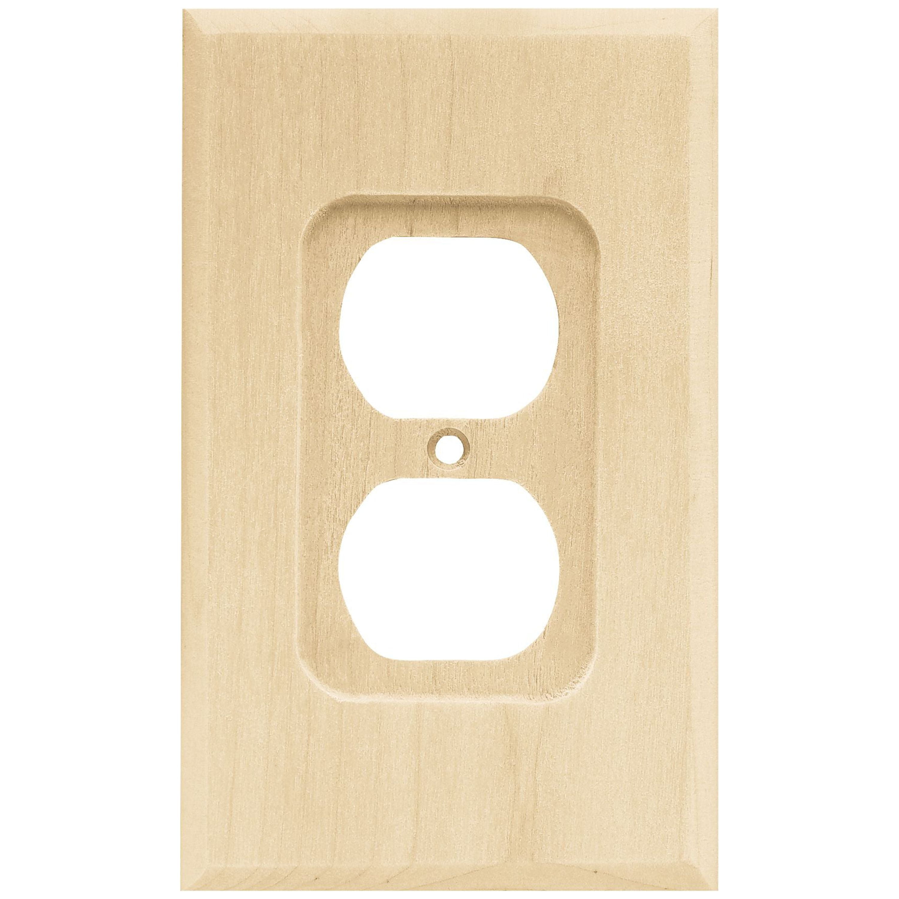 Franklin Brass W10393-UN-C Wood Square Single Toggle Switch Wall Plate, Switch Plate & Cover - Unfinished Wood