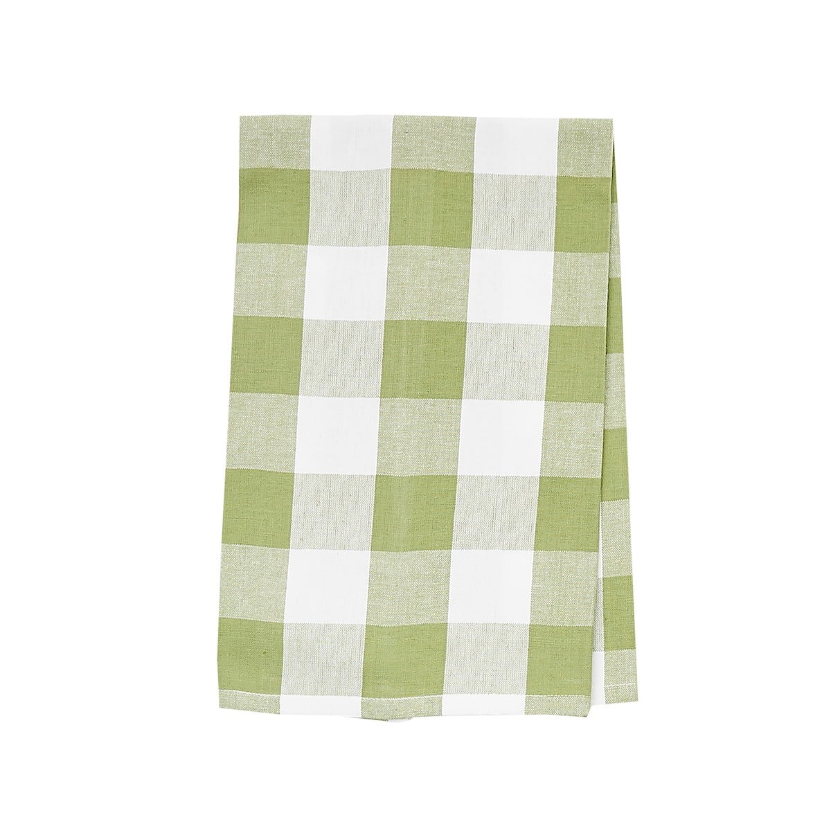 Franklin Green and White Plaid Cotton Kitchen Towel