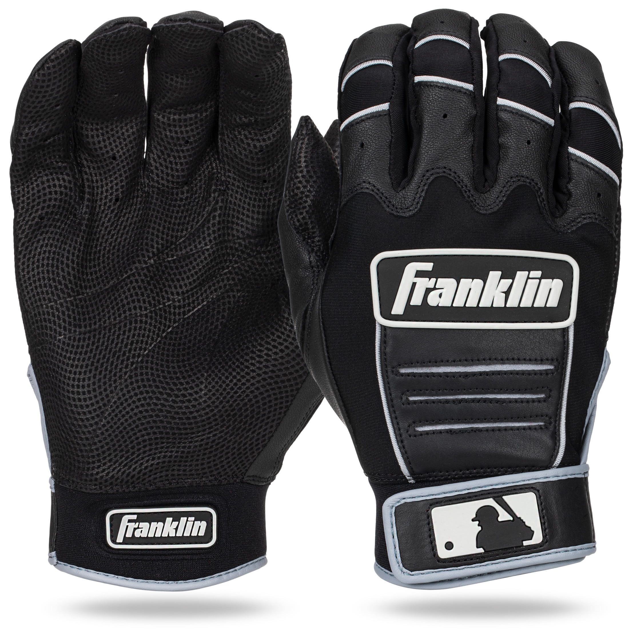 Franklin Sports MLB CFX Pro Chrome Batting Gloves, Black, Adult Large