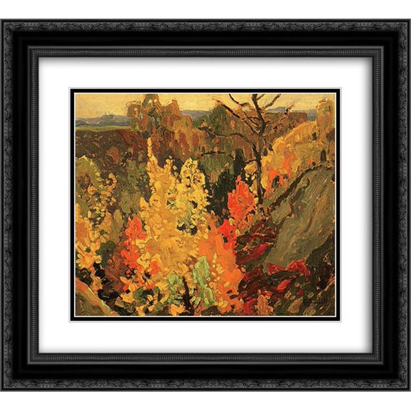 Franklin Carmichael 2x Matted 24x20 Black Ornate Framed Art Print 'Autumn'