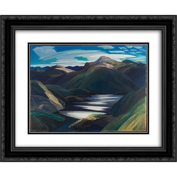 Franklin Carmichael 2x Matted 24x20 Black Ornate Framed Art Print 'Light and Shadow'