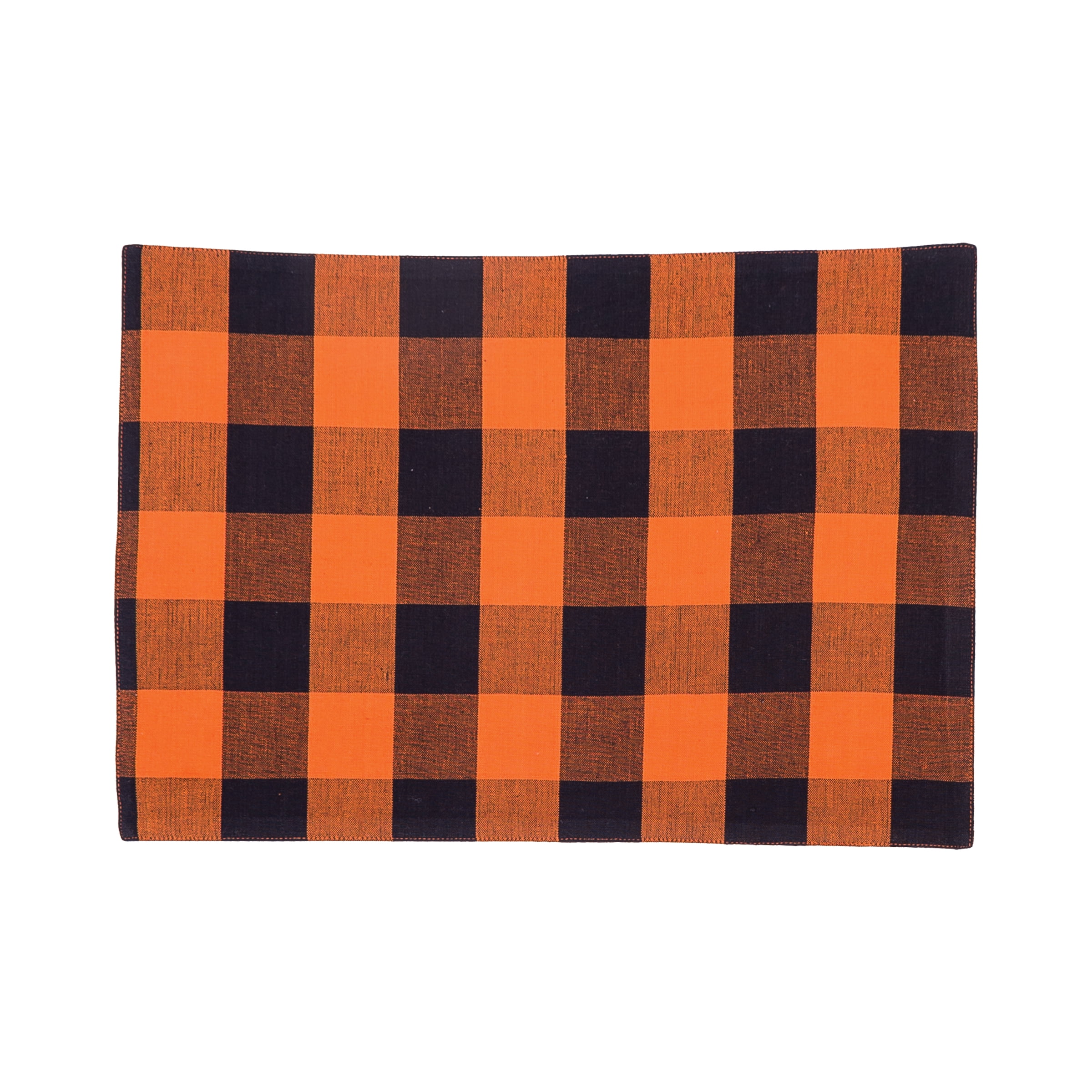 Franklin Buffalo Check Gingham Halloween 100% Cotton Set of 6 Placemats 13" x 19"